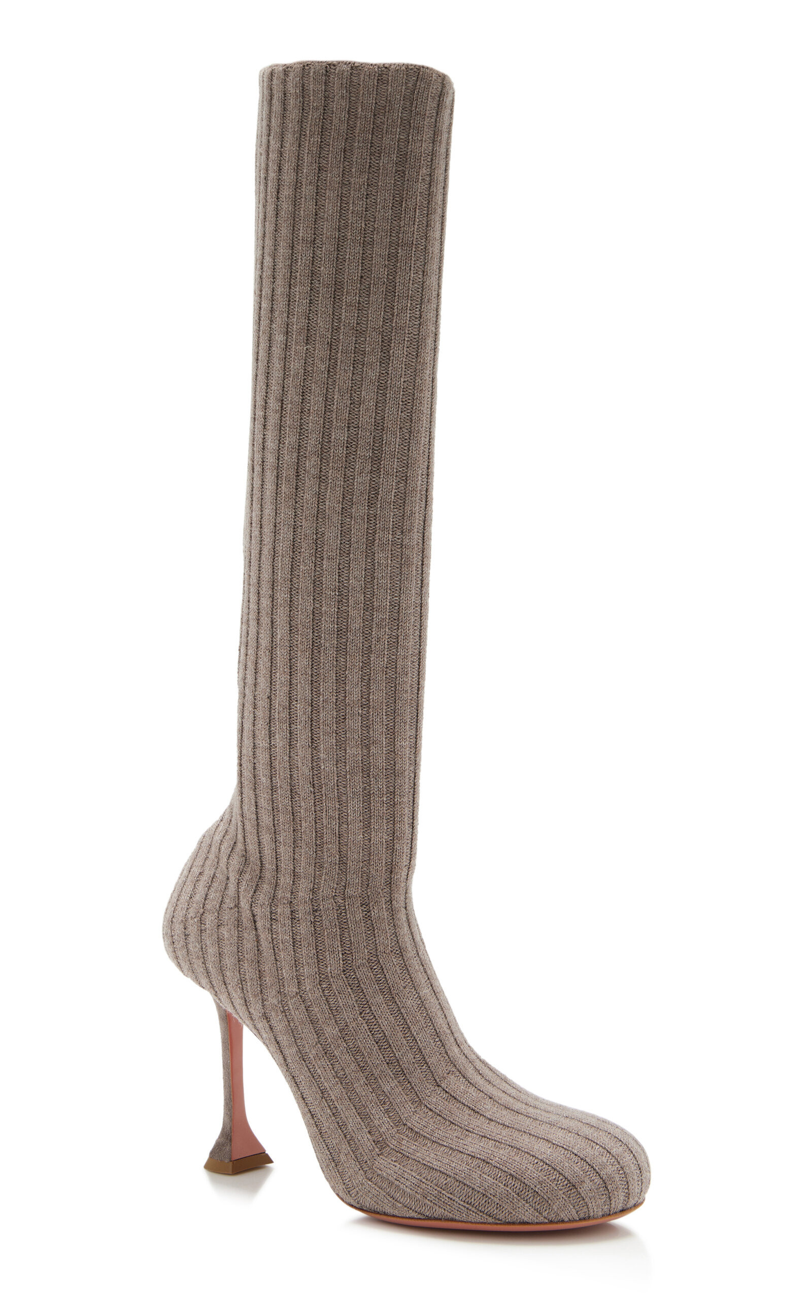 Veneda Ribbed-Knit Knee Boots taupe - 3