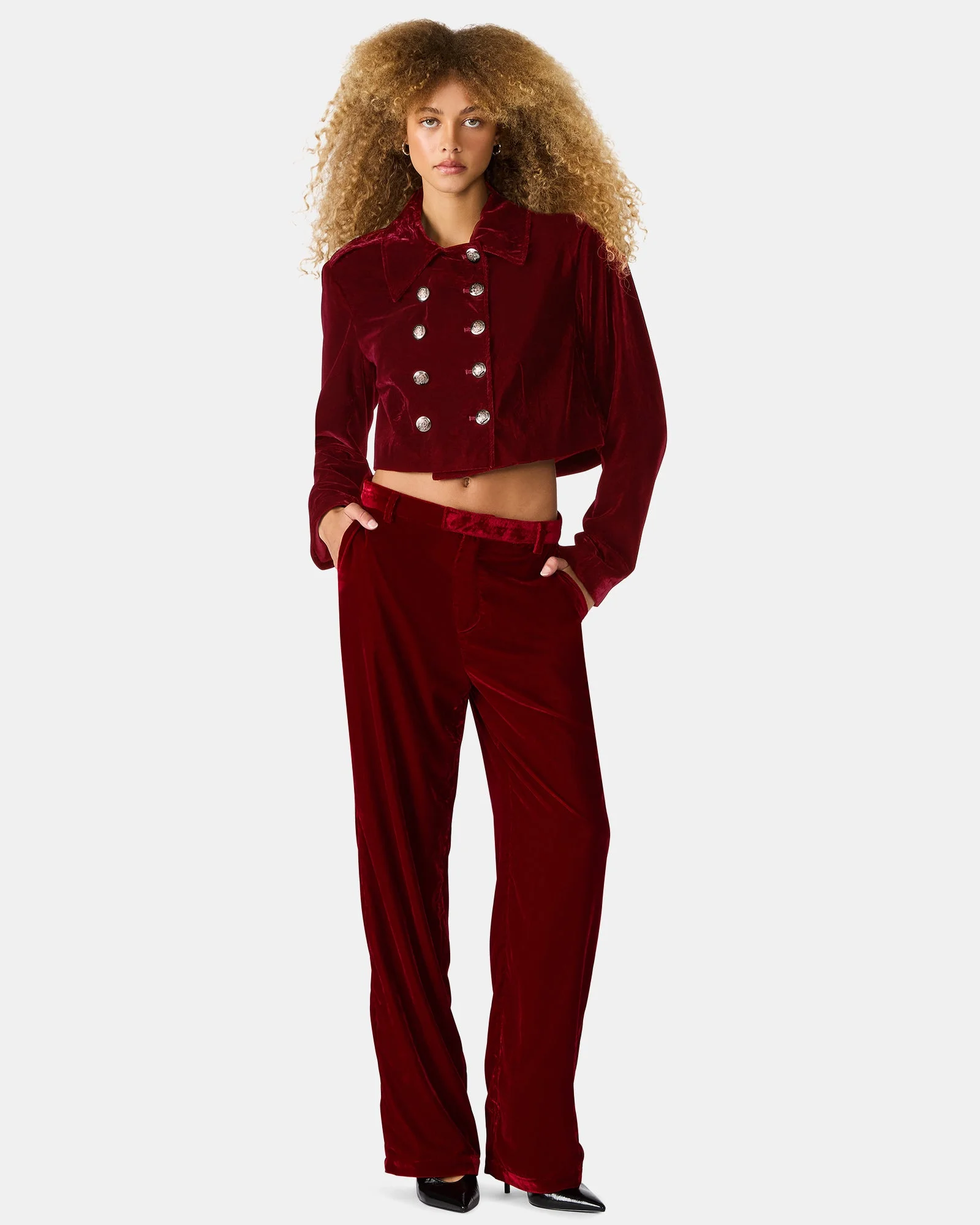 TONIA BLAZER RED VELVET - 1