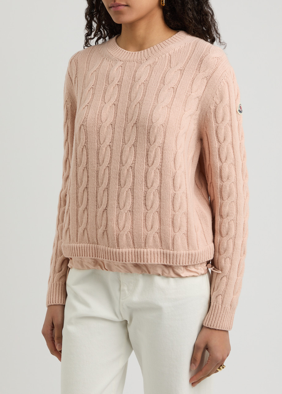 Moncler Logo Cable-knit Wool-blend Jumper - 2