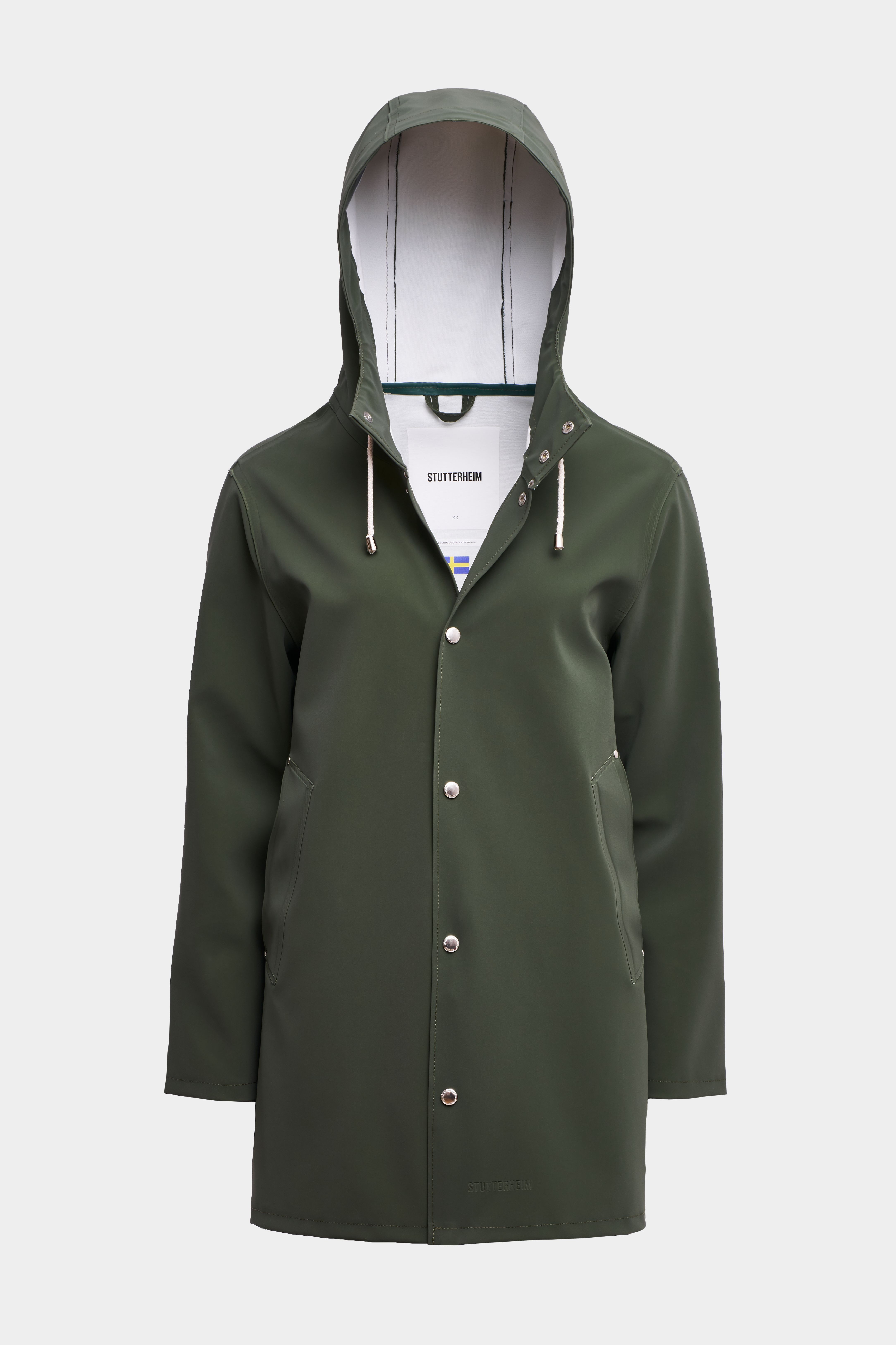 Stockholm Lightweight Matte Raincoat Green - 1
