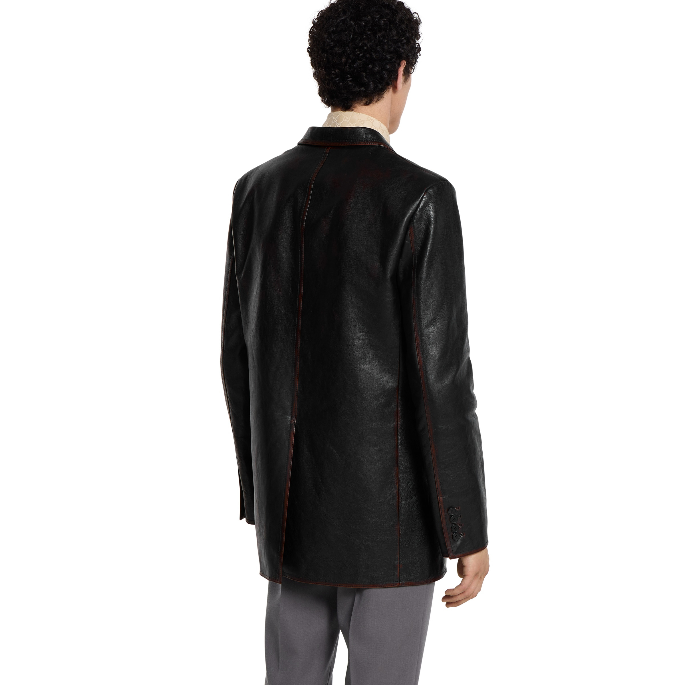 Soft aged-effect leather jacket - 4