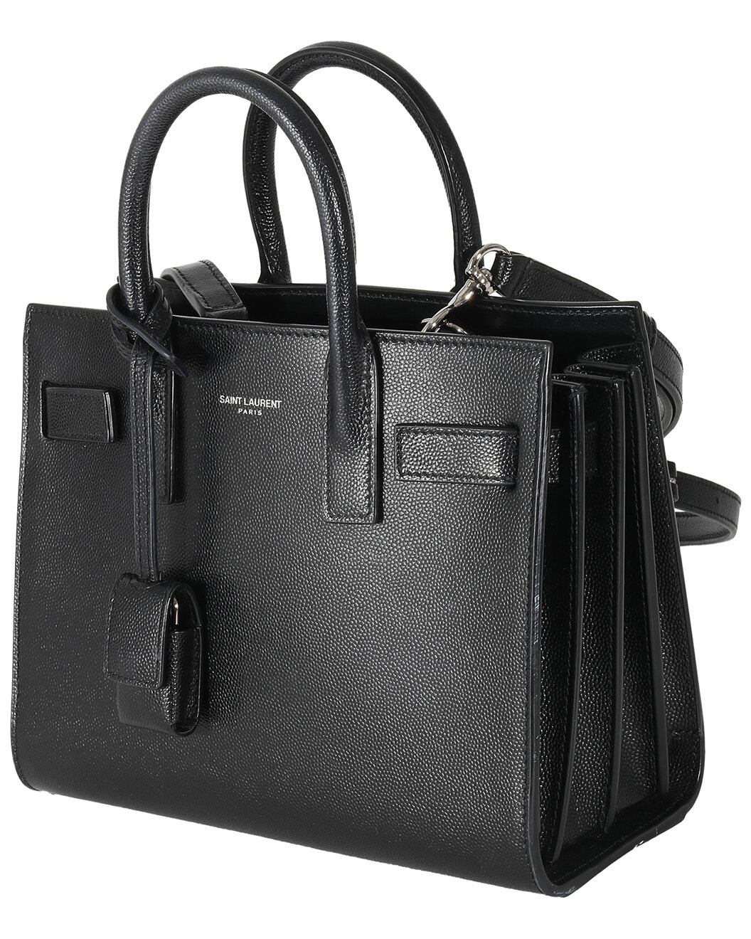 Saint Laurent Black Grained Leather Nano Sac De Jour (Authentic Pre-Loved) - 3
