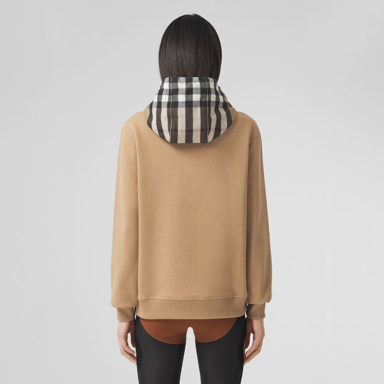 Check Hood Cotton Oversized Hoodie - 4