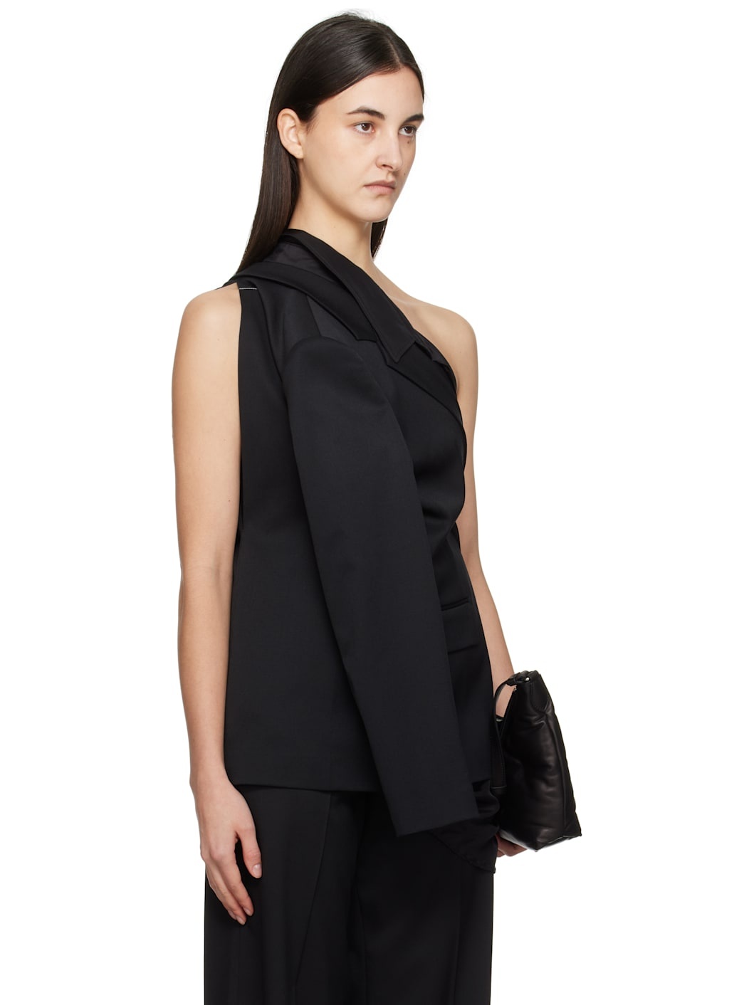 Black Wool Tailoring Blazer - 2