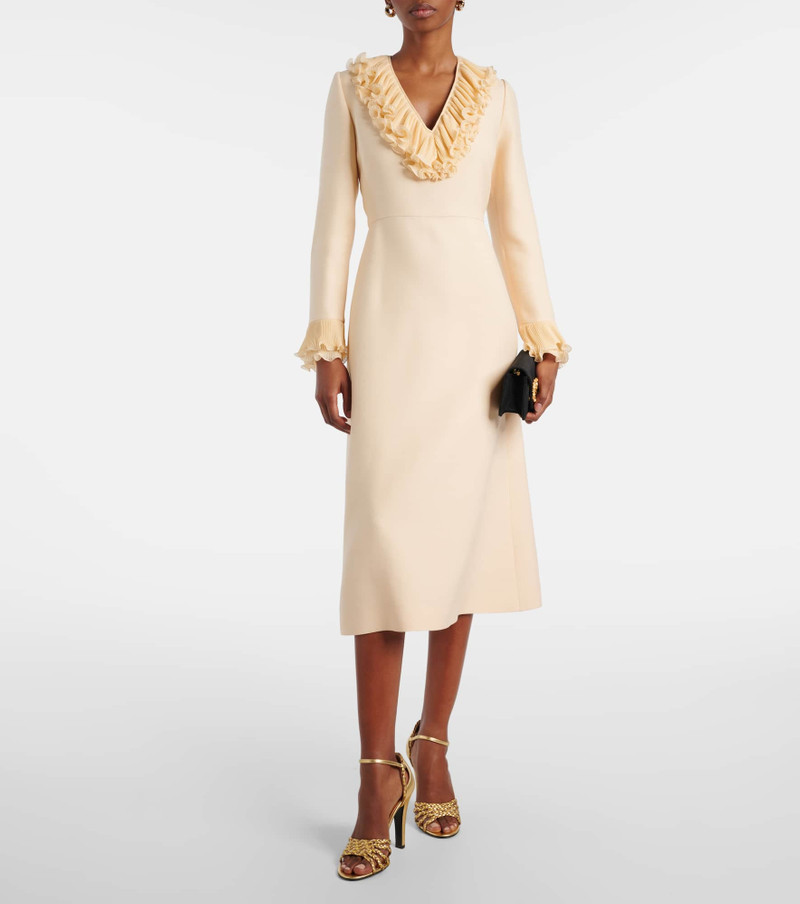 Valentino Crepe Couture ruffled midi dress outlook