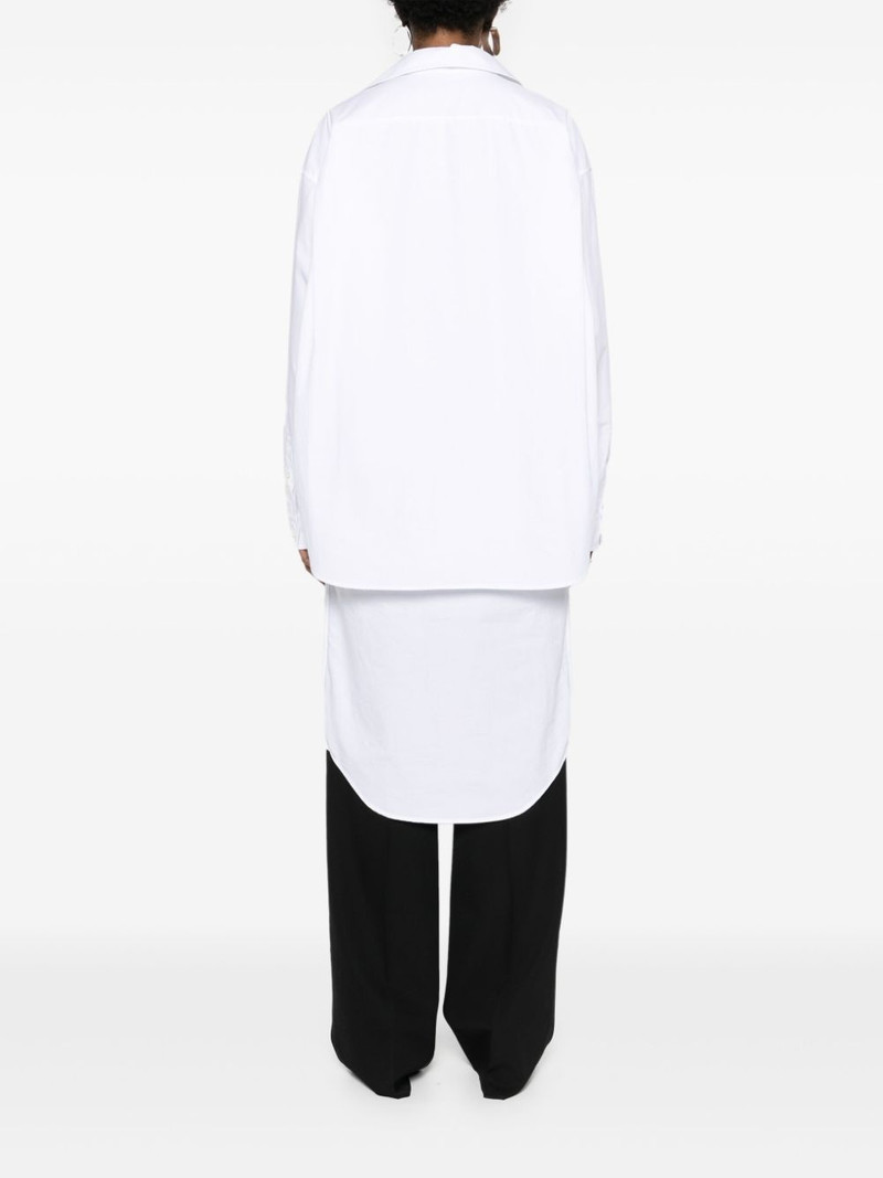 embroidered-logo layered shirt dress 4