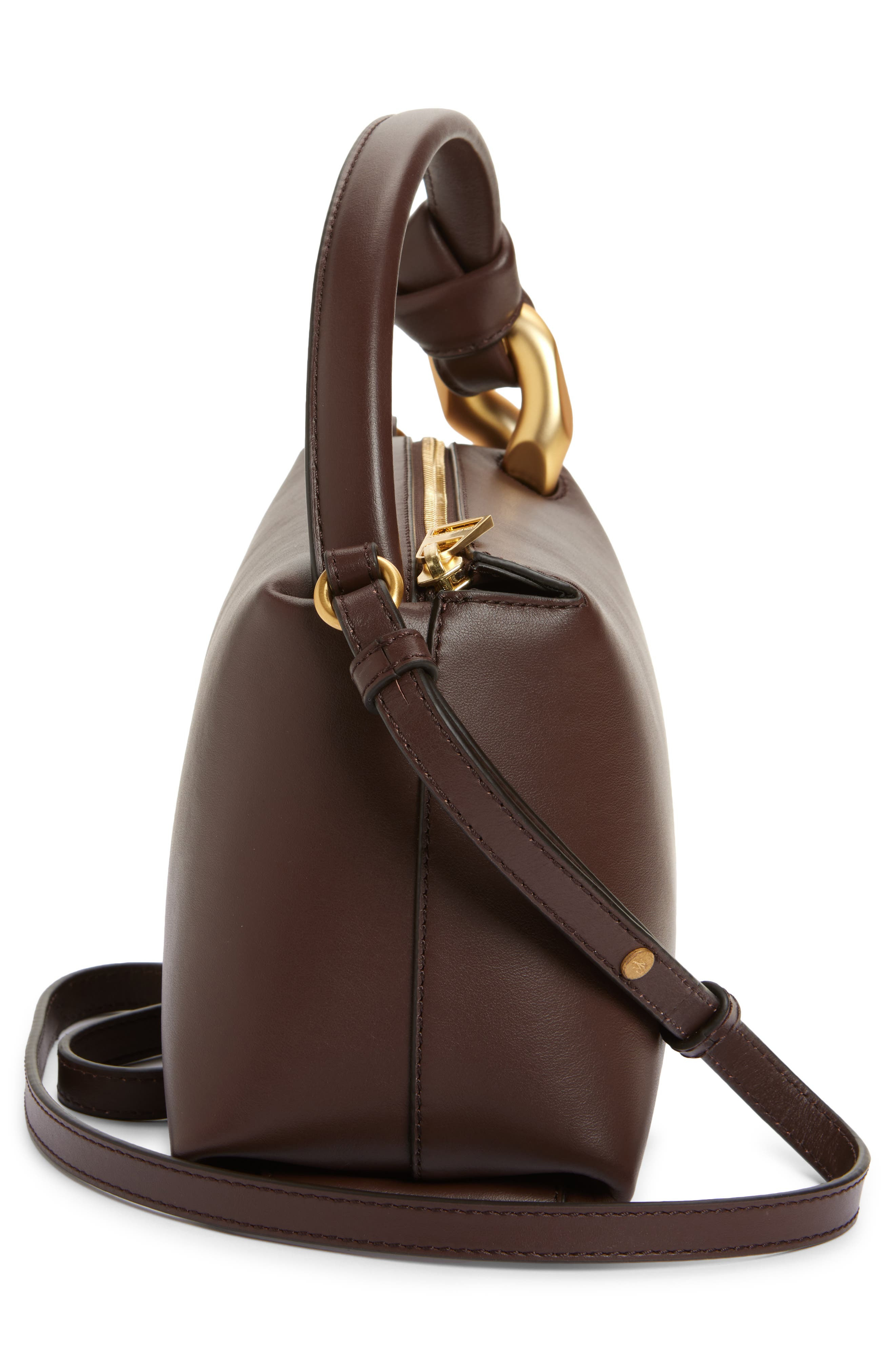 JW Anderson Small JWA Corner Leather Top Handle Bag in Deep Walnut 631 at Nordstrom - 4