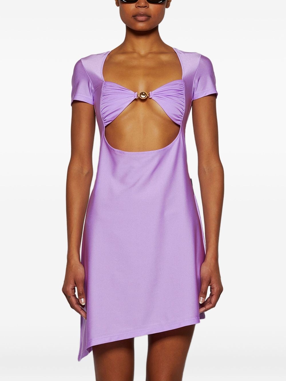 draped ring-detail dress - 3