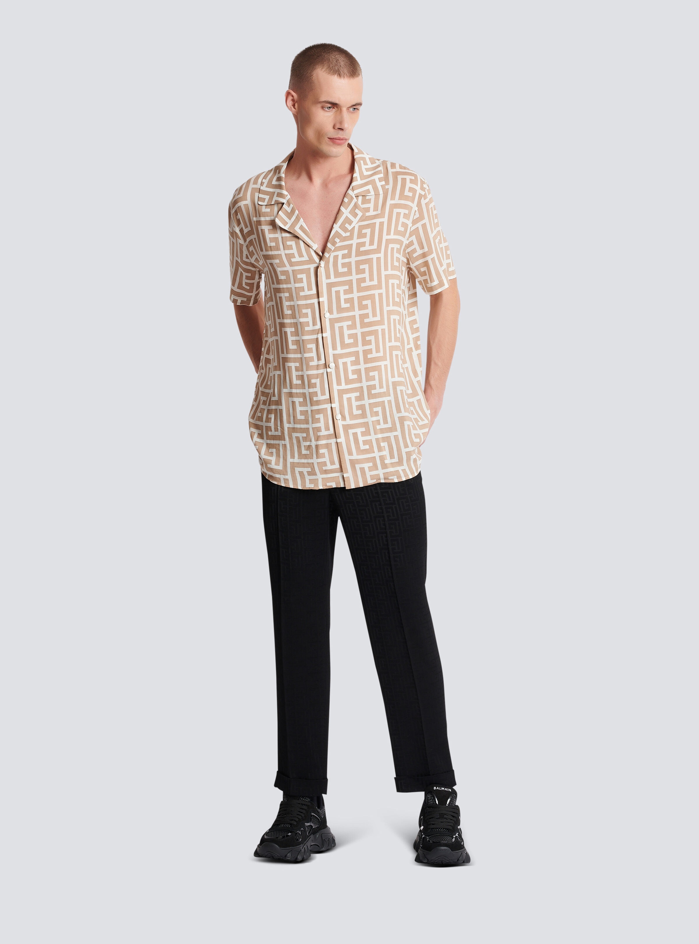 Monogram print flowing shirt - 2