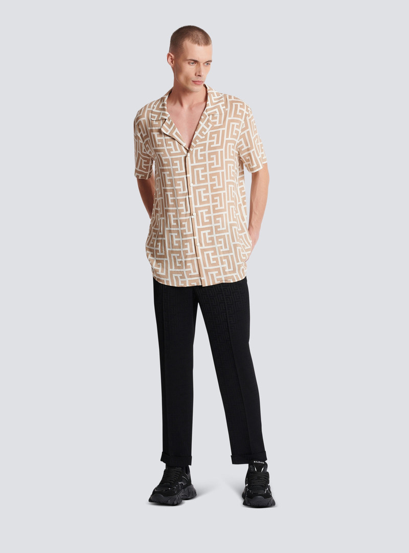 Balmain Monogram print flowing shirt outlook