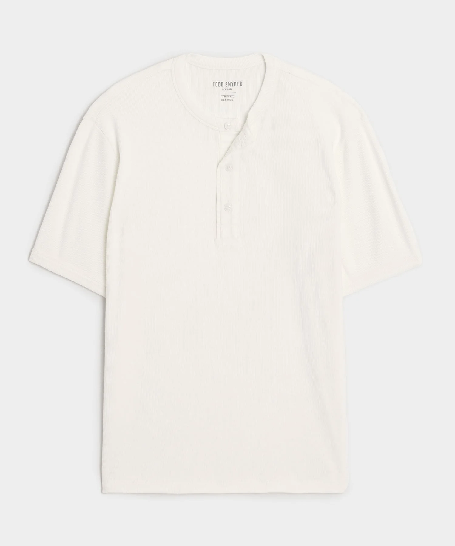 Ribbed Cotton Henley - 1