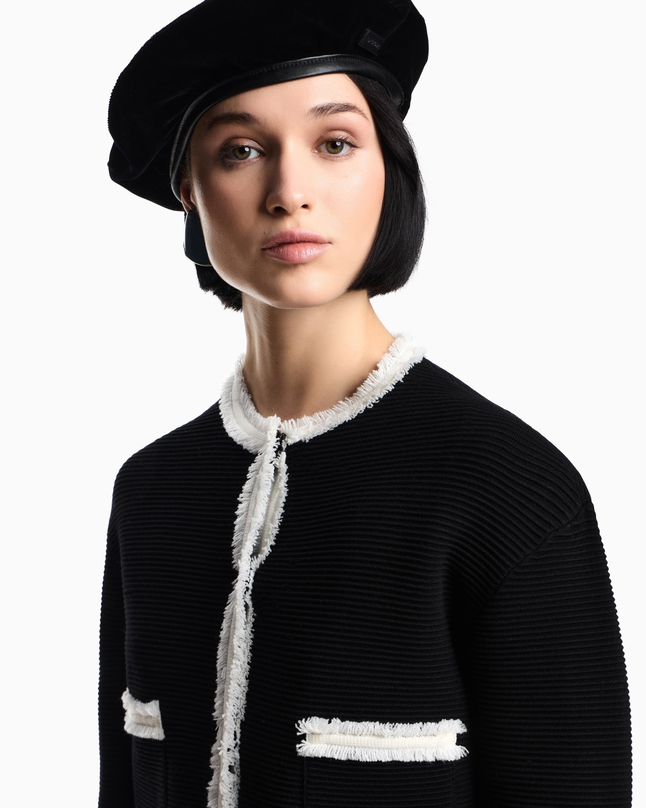 OTTOMAN FABRIC JACKET WITH FRINGE TRIMS - 5