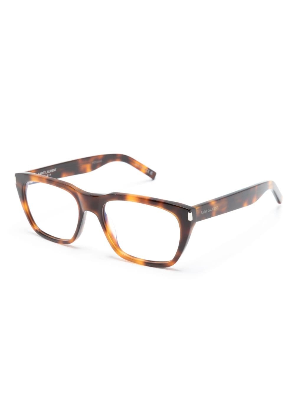 tortoiseshell-effect square-frame glasses - 2