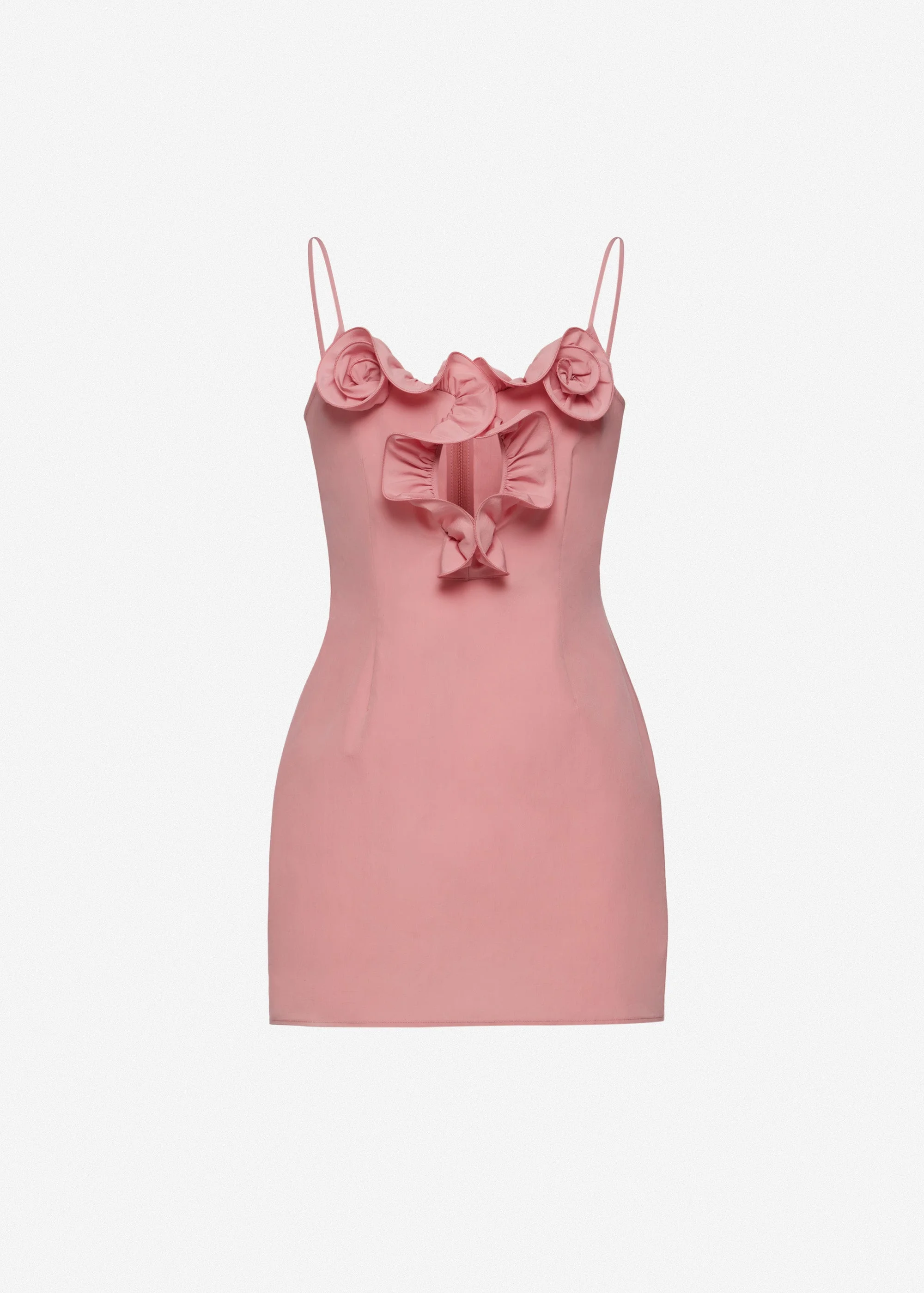 Cotton flower-detail mini beach dress in pink - 1