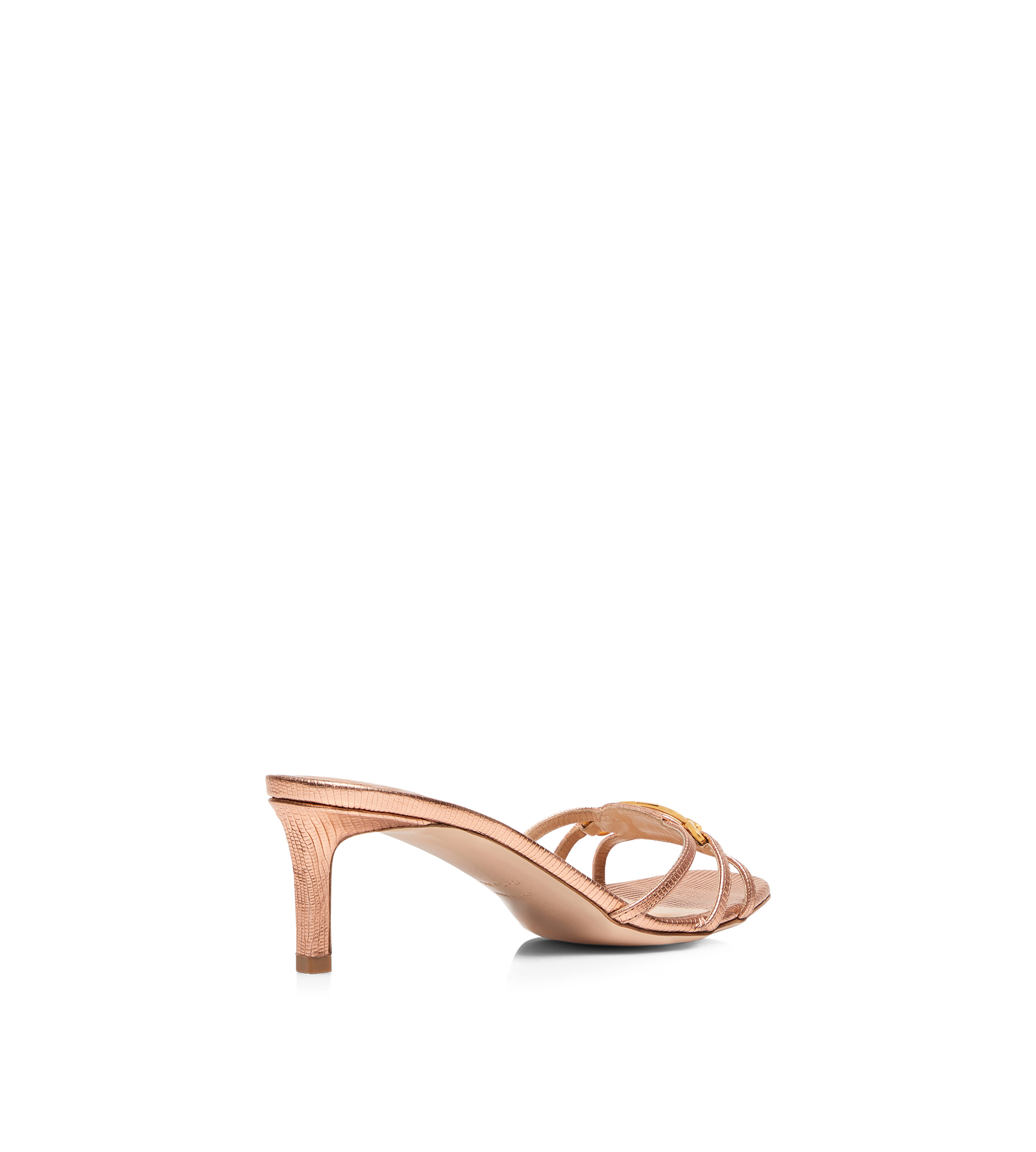 LAMINATED STAMPED LIZARD LEATHER WHITNEY MULE - 3