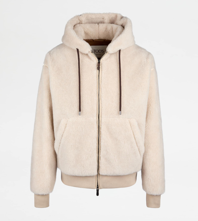 JACKET IN WOOL AND SILK - OFF WHITE 1