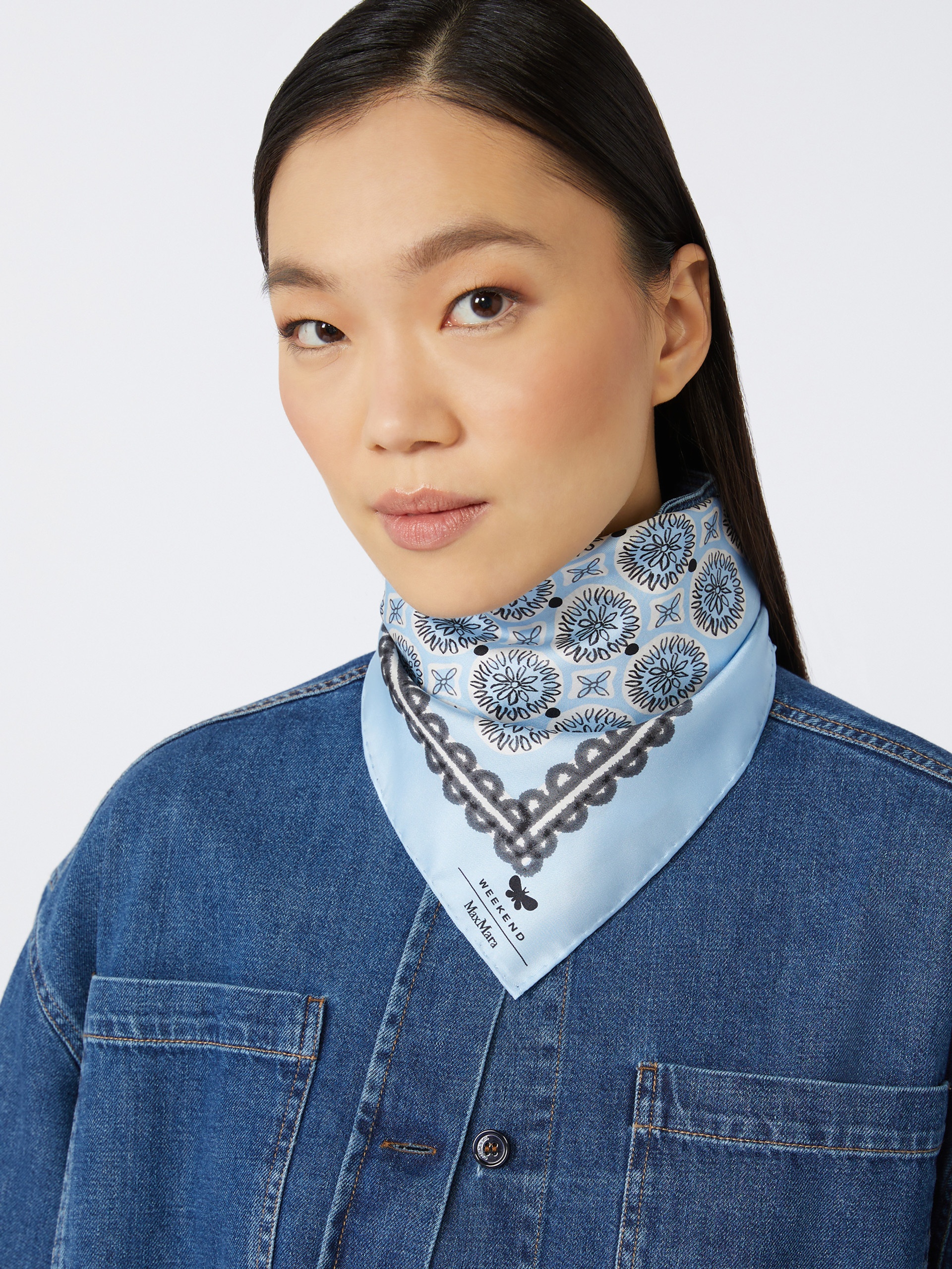 SIAM Printed silk scarf - 4