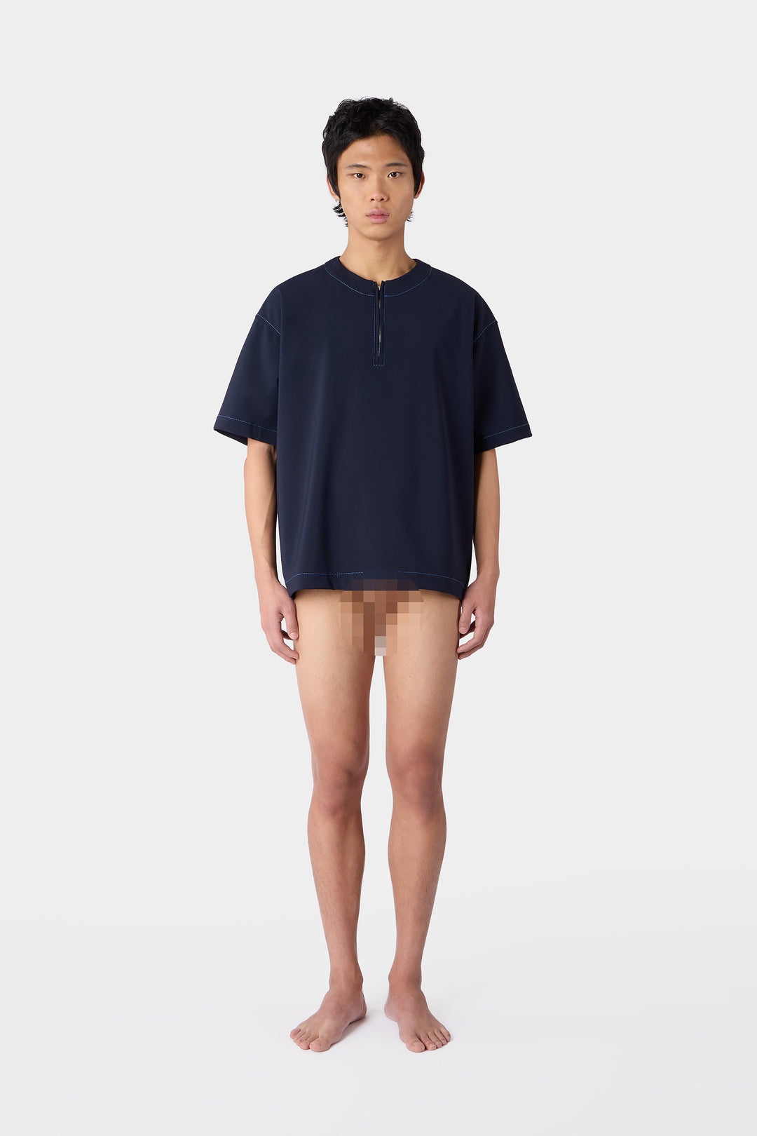 ZIPPED OVER T-SHIRT / dark blue - 5