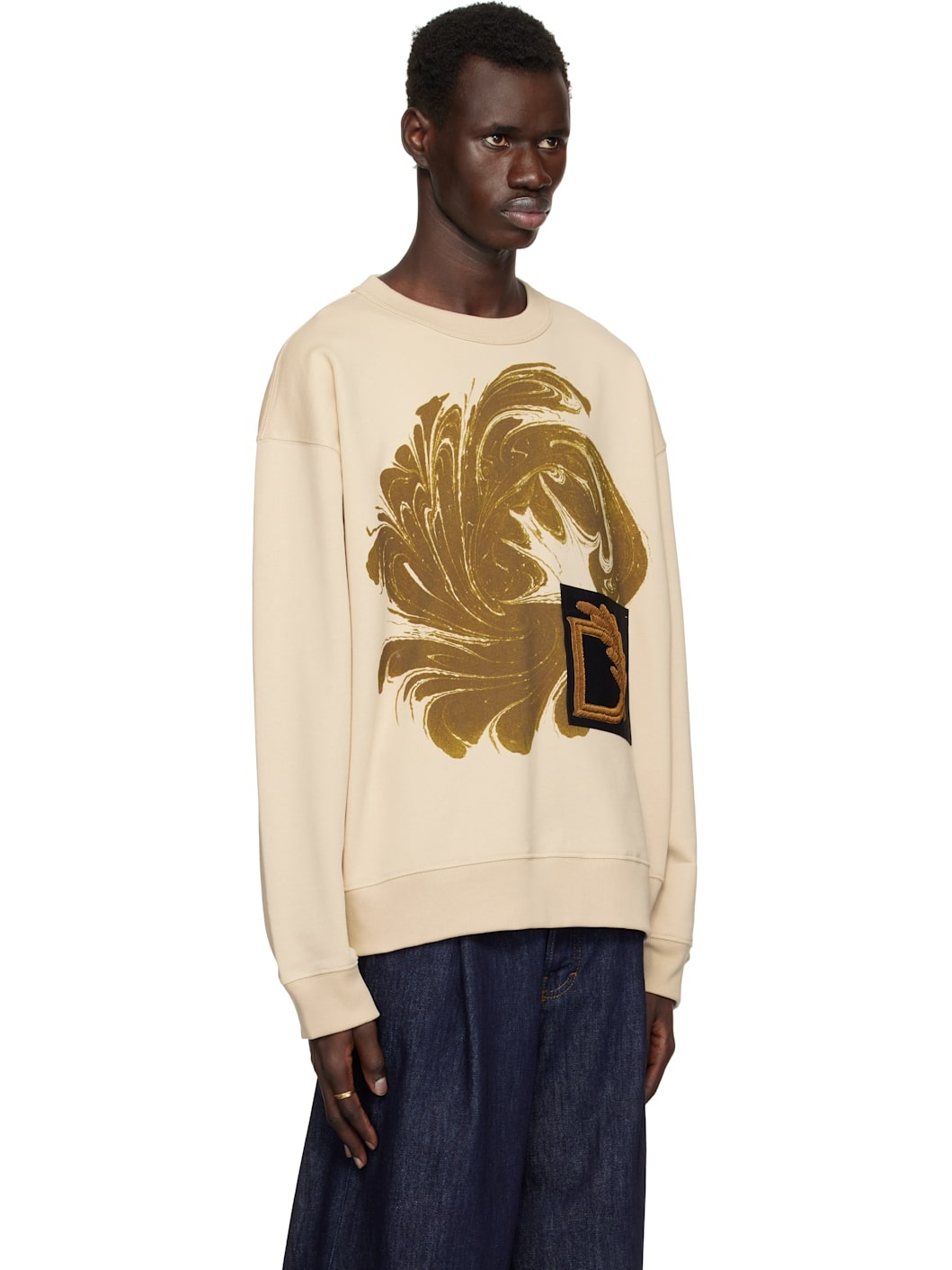 Beige Appliqué Sweatshirt - 2