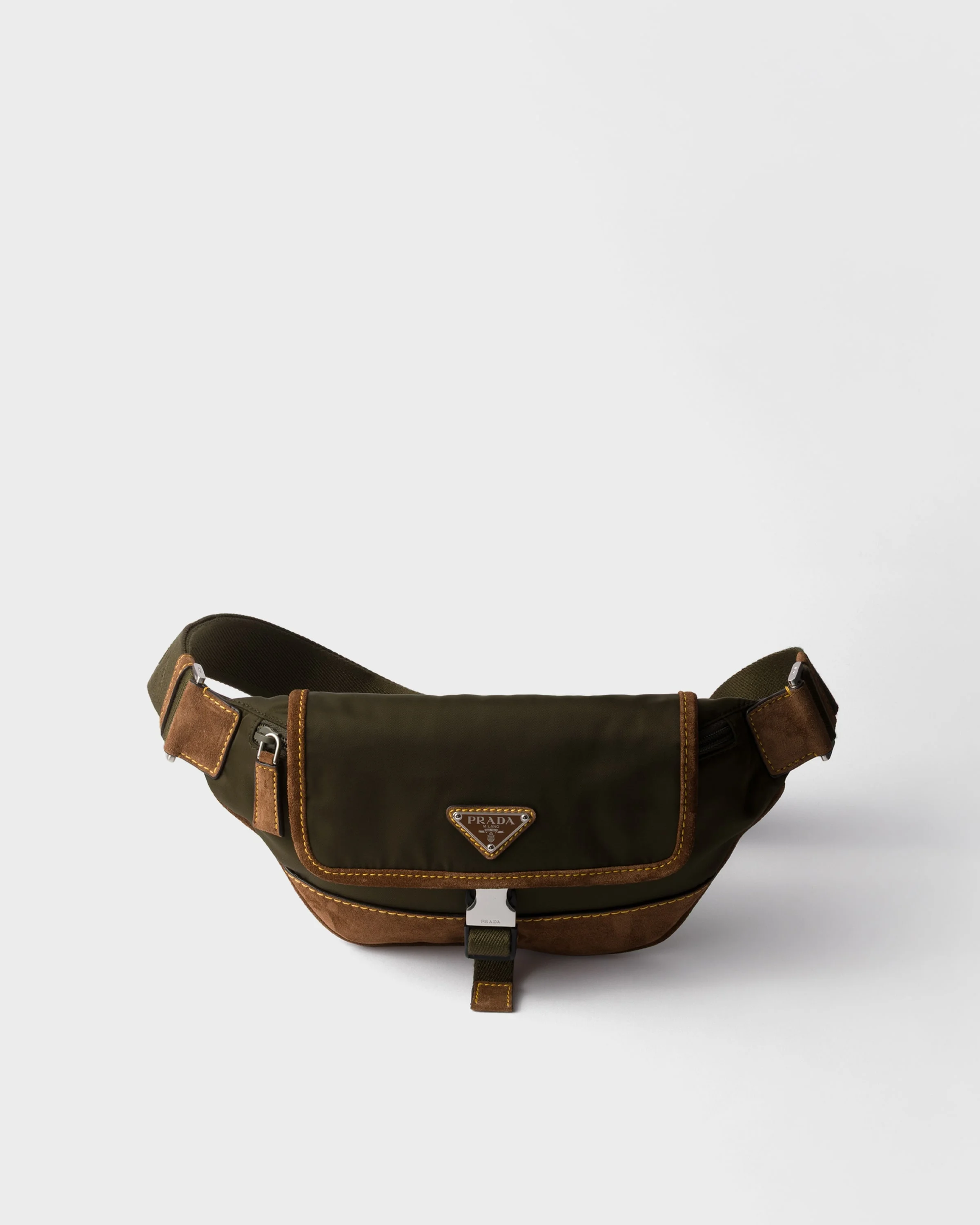 Re-Nylon and suede belt bag - 1