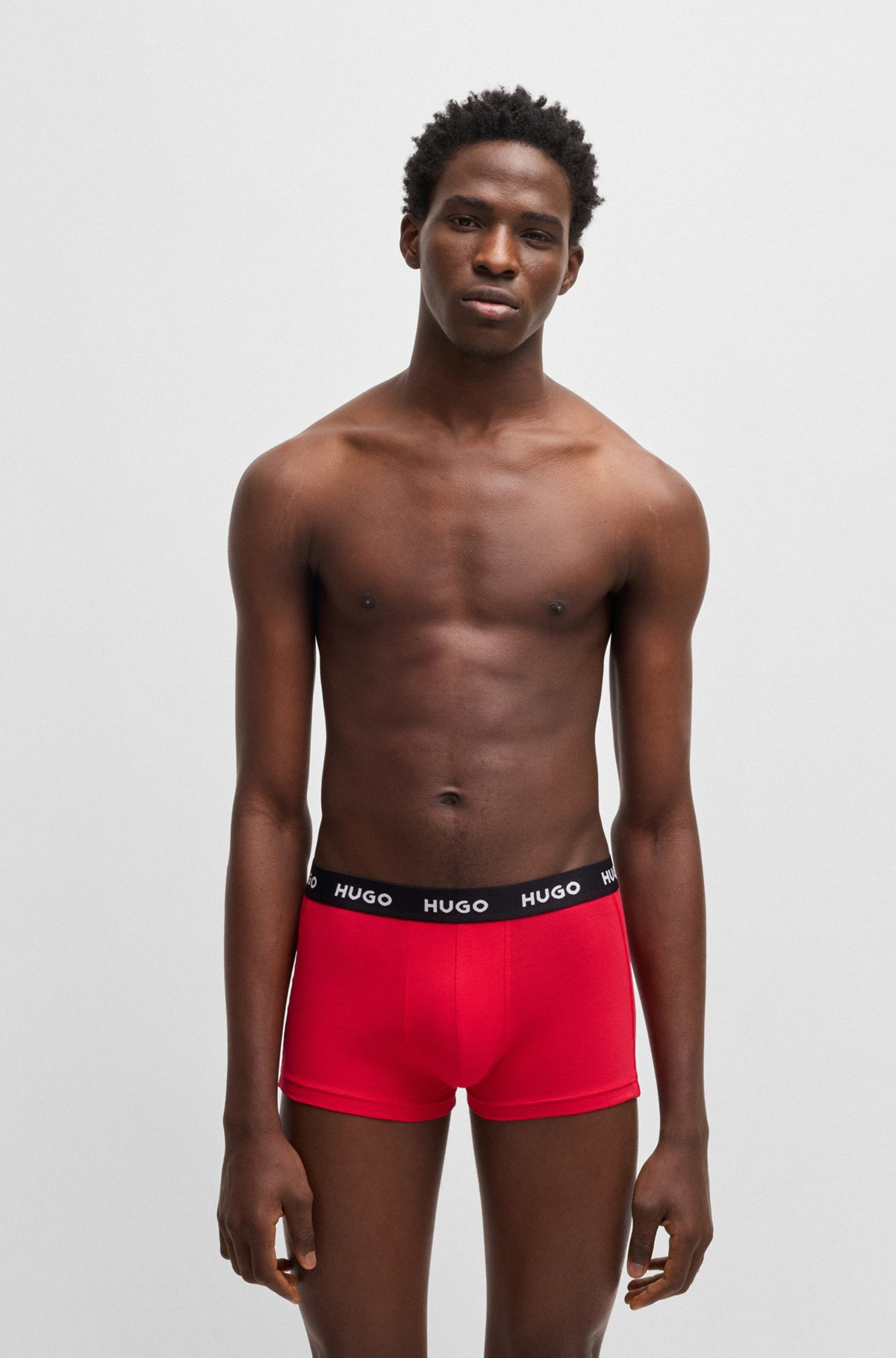 THREE-PACK OF STRETCH-COTTON TRUNKS WITH LOGO WAISTBANDS - 2