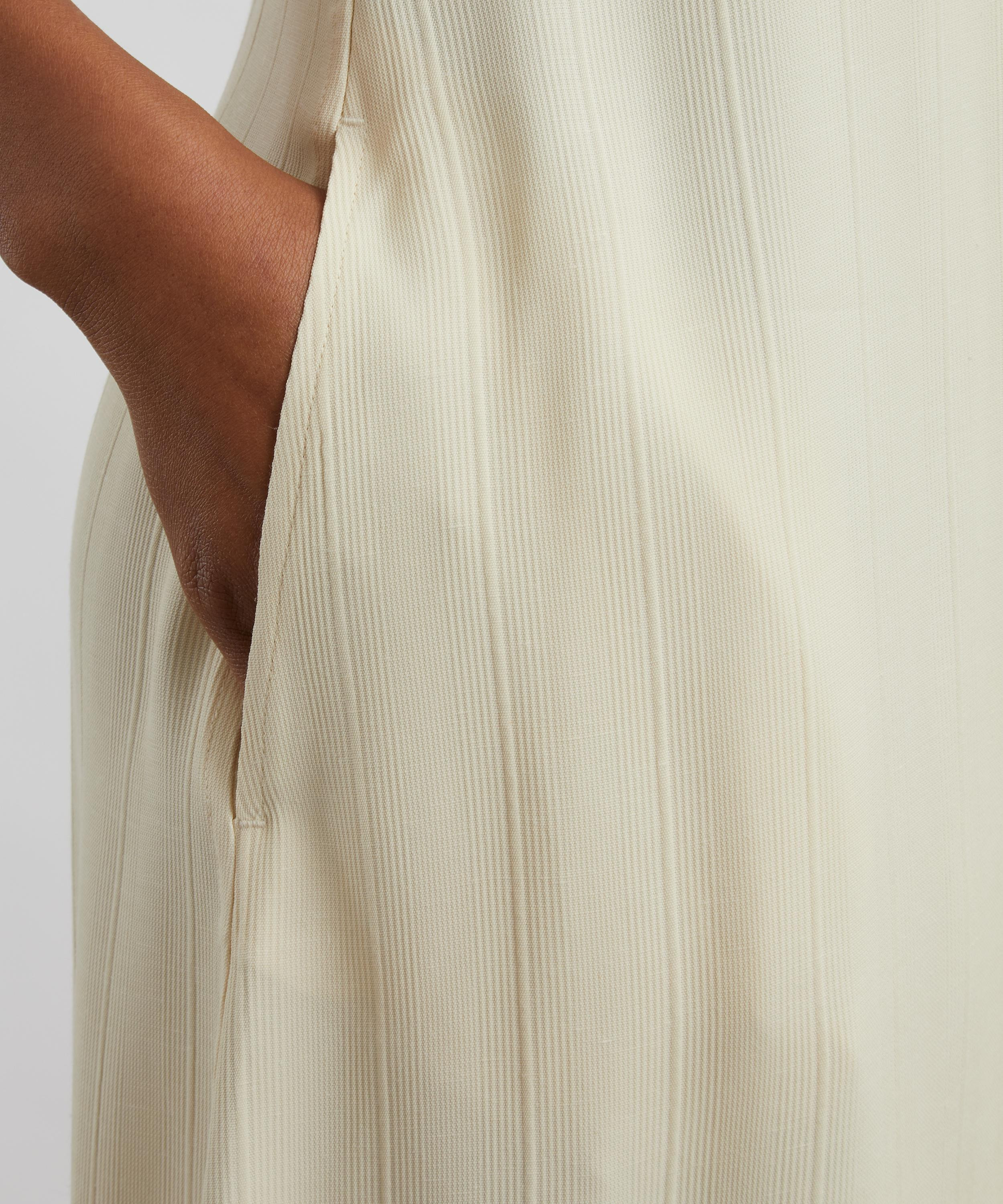 Ecru Woven Stripe Dress - 5
