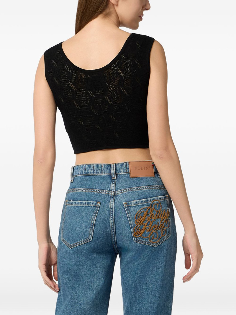 jewel-detail monogram tank top 3