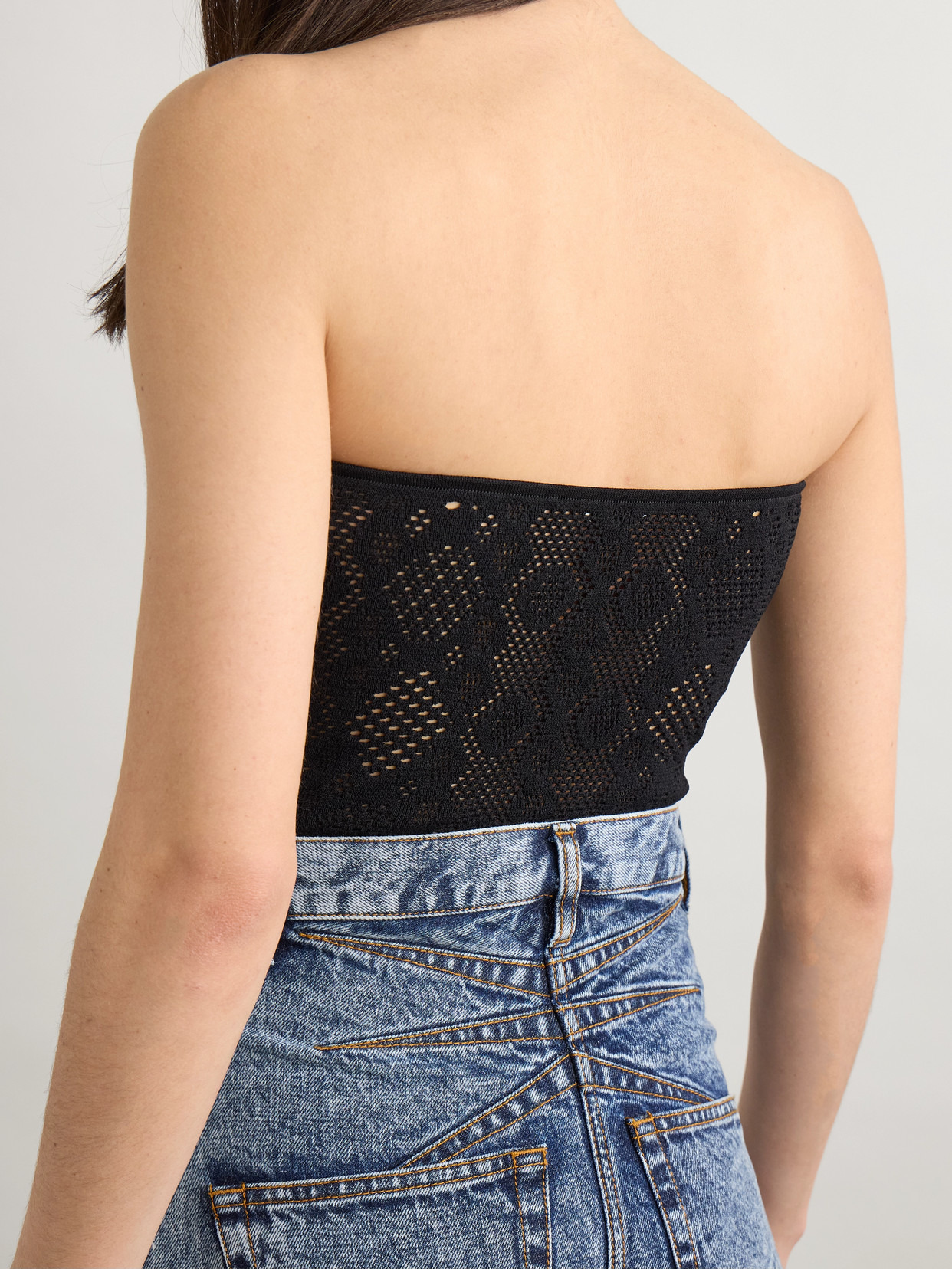 Strapless Pointelle-knit Bodysuit - 3