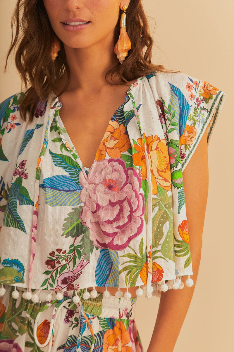 FARM RIO Off-White Sweet Bloom Blouse outlook