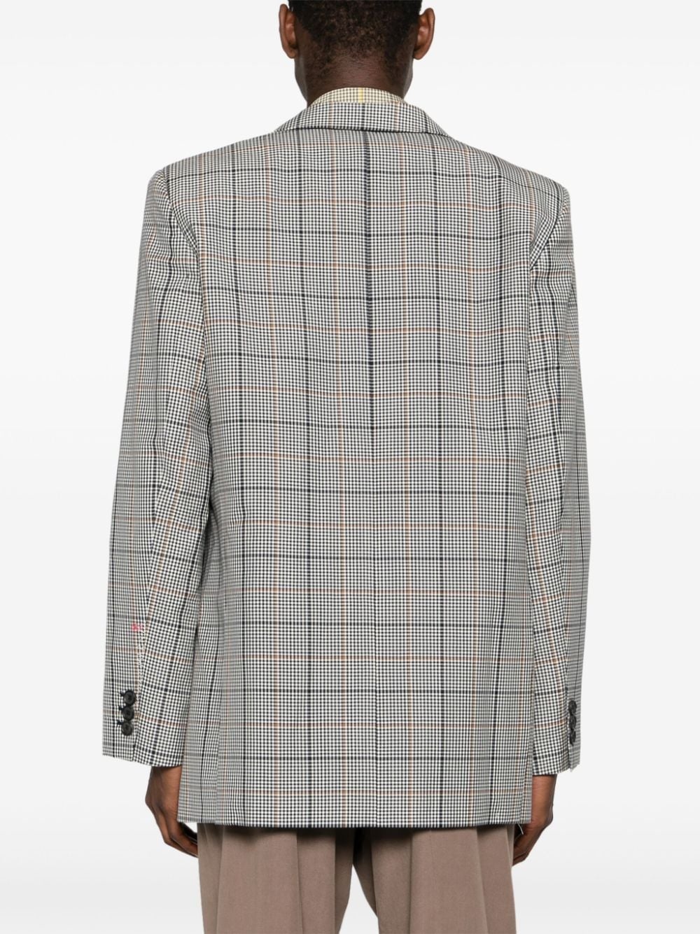 plaid-check single-breasted blazer - 4
