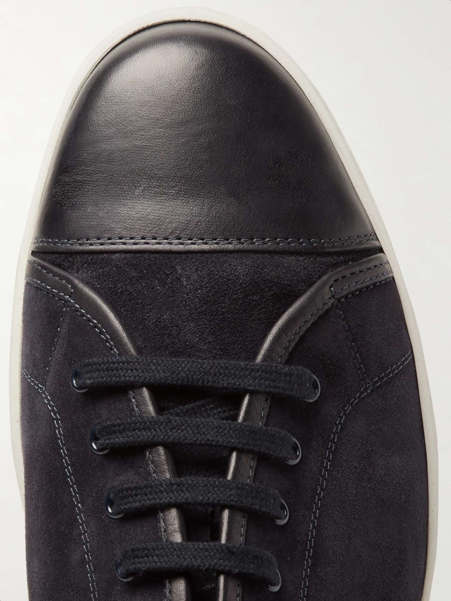 Levah Cap-Toe Brushed-Leather Sneakers - 6