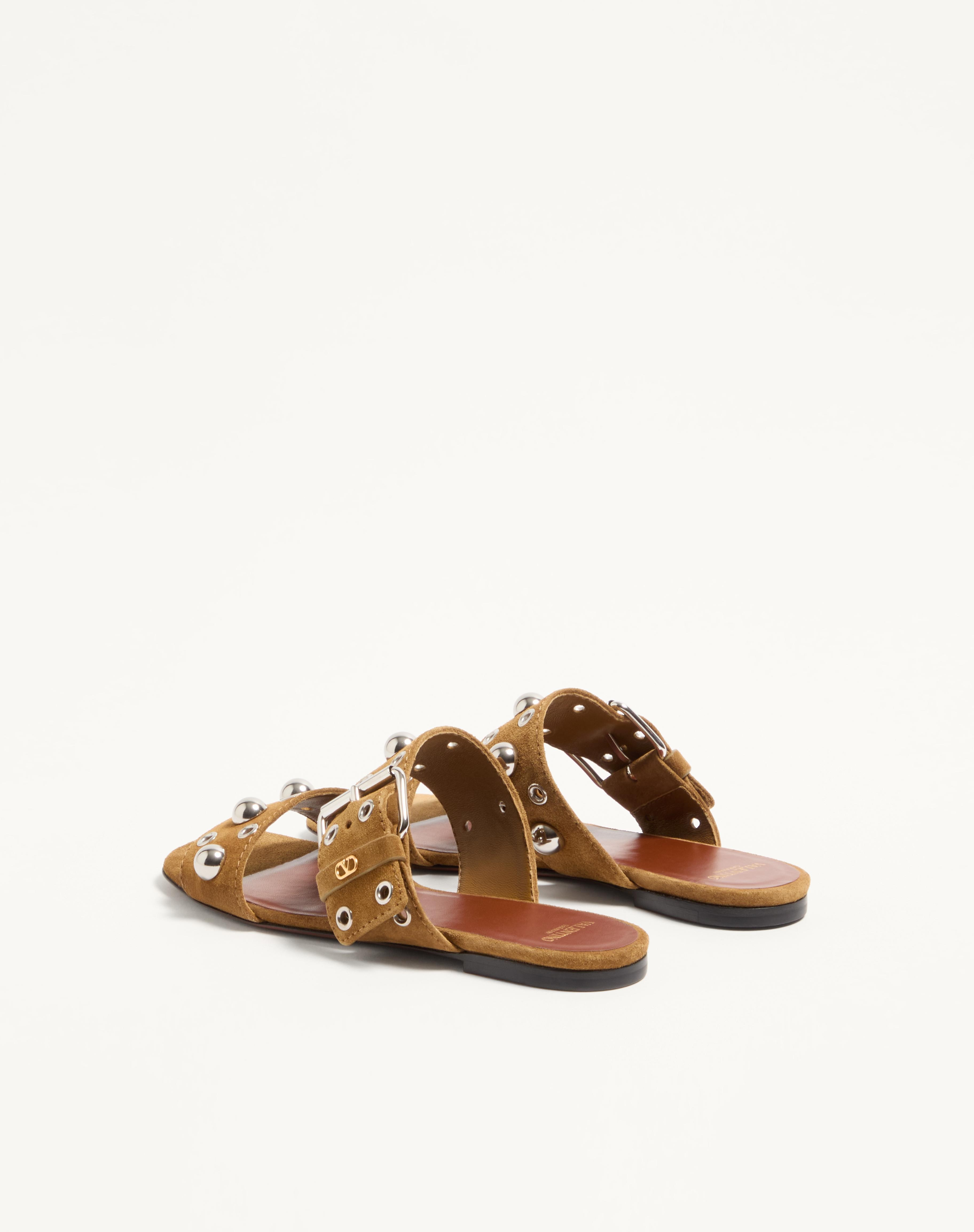 NELLCÔTE CRUST LEATHER SLIDE SANDAL - 5