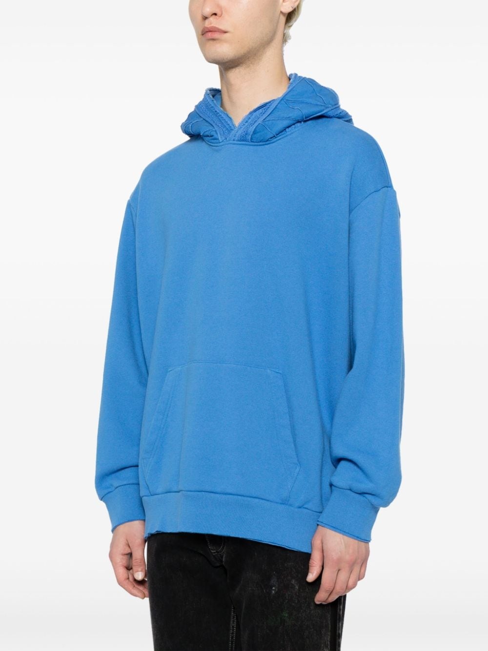embroidered-trim cotton hoodie - 3
