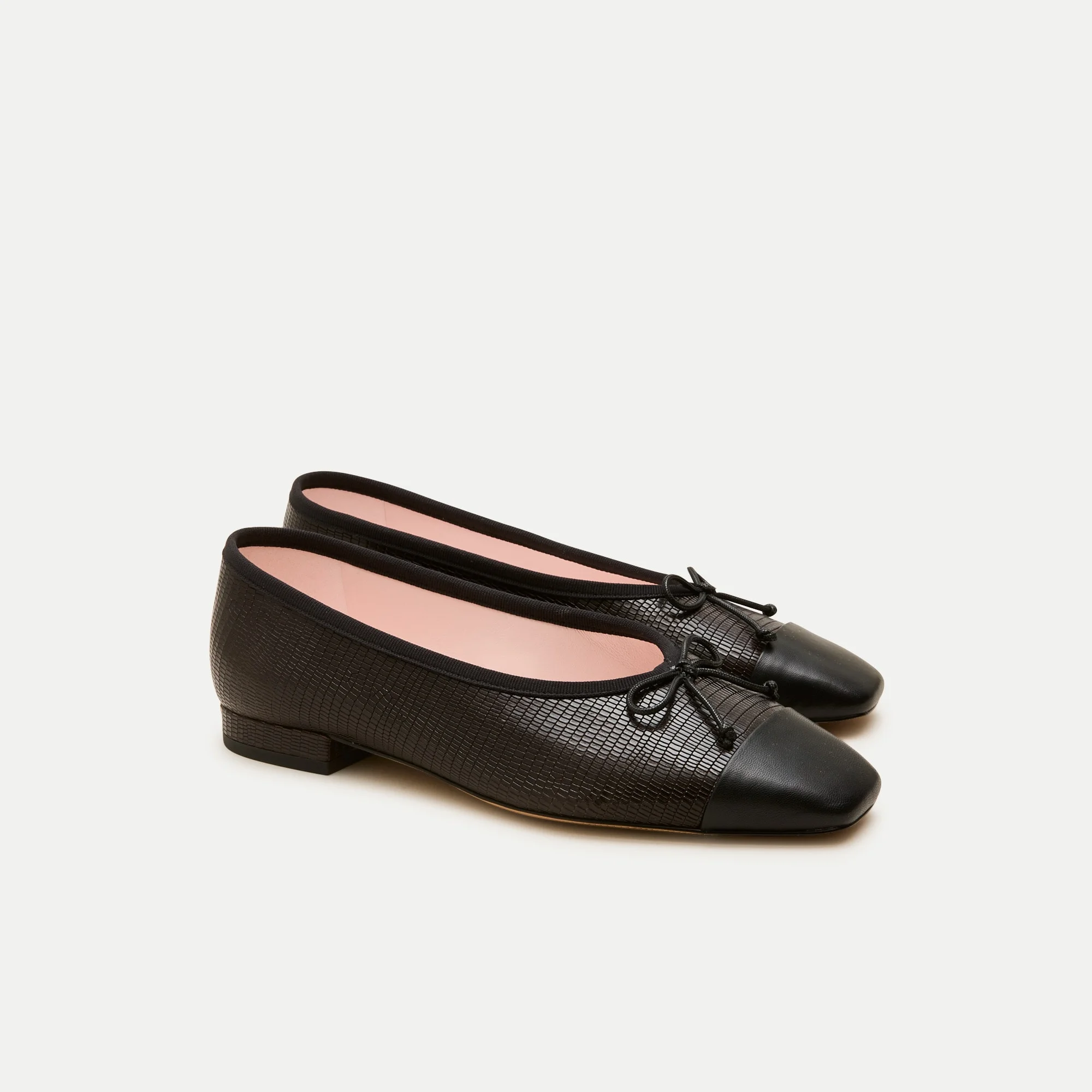 Sophie cap toe ballet flats in lizard-embossed leather - 1