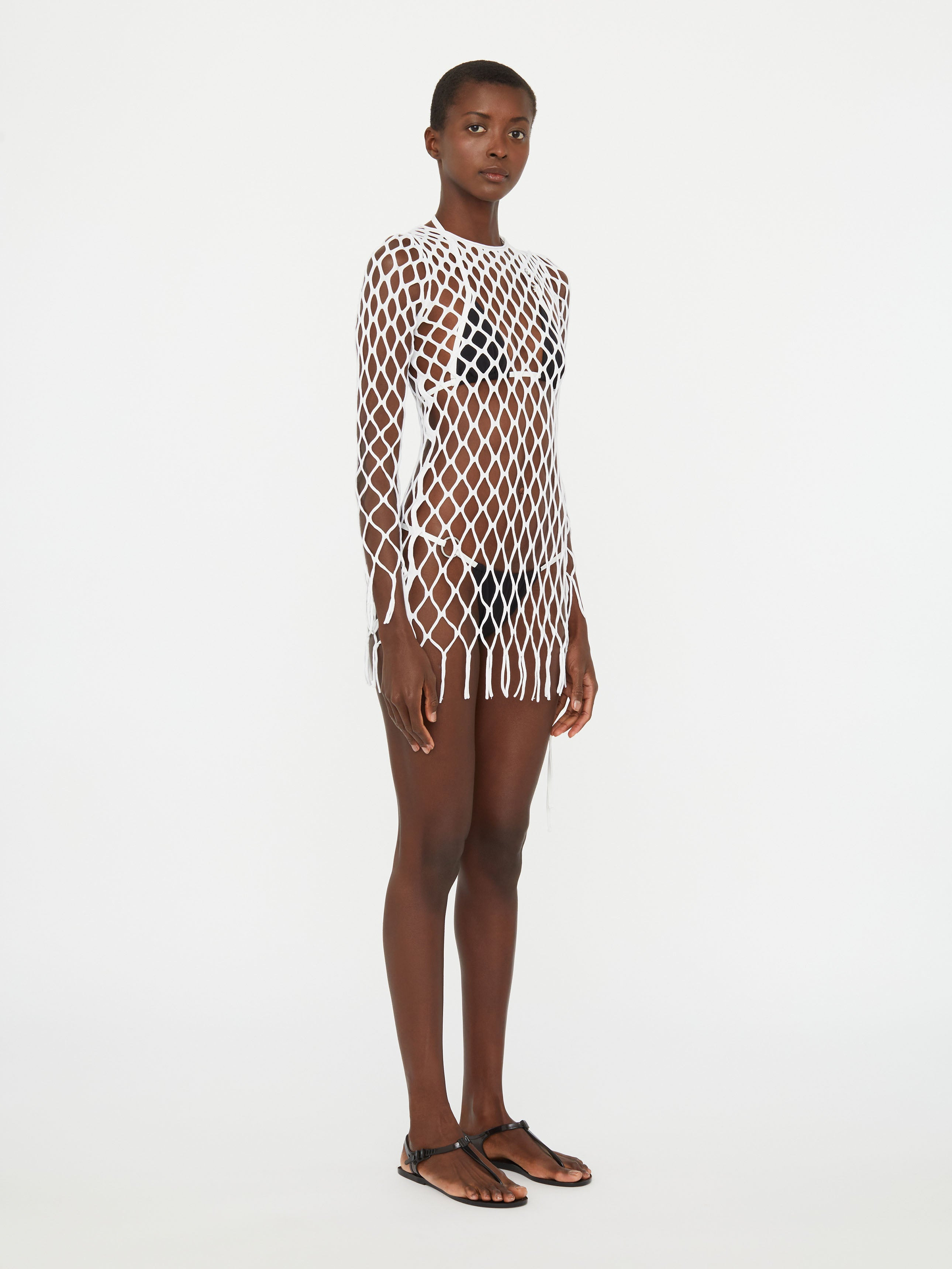 Knitted Mesh Mini Dress - 2