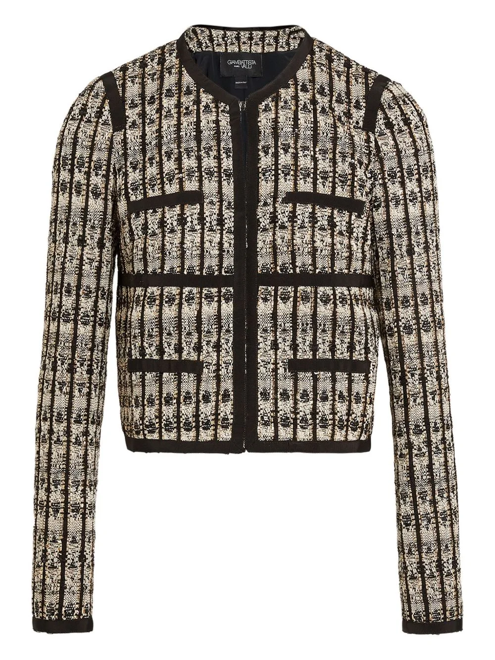 optical bouclé-tweed jacket - 1