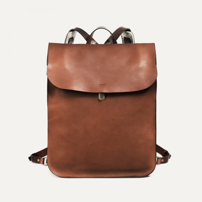 ARLO LEATHER BACKPACK - AMBER BROWN 1