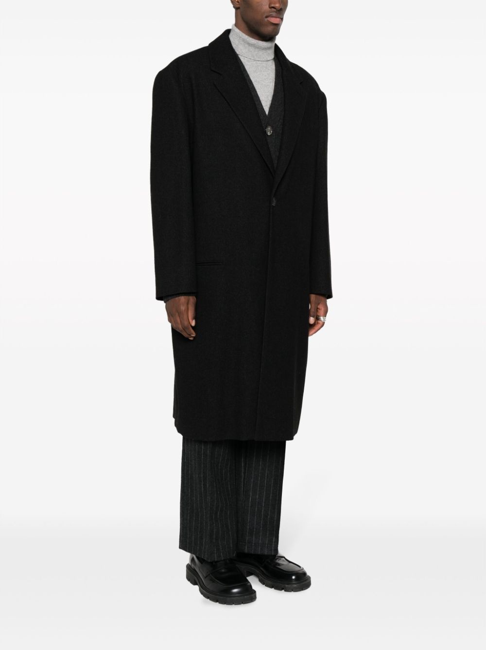 single-breasted midi coat - 3