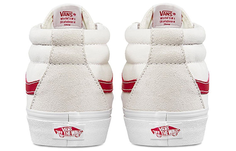 Vans SK8-Mid Stylish Lightweight Mid-Top Casual Skate Shoes Unisex White Red VN0A391FOXS - 5