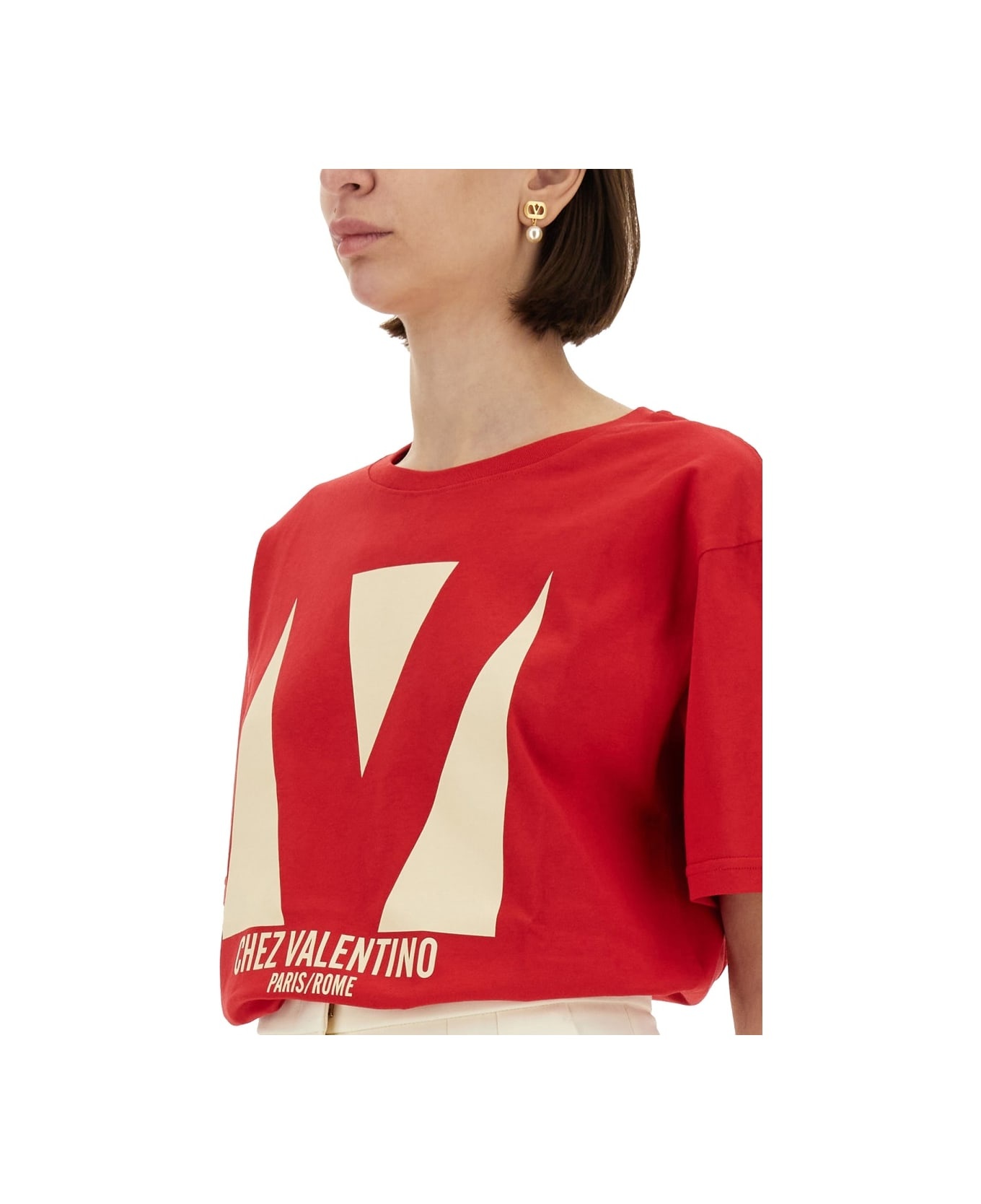"chez Valentino" Print T-shirt - 4