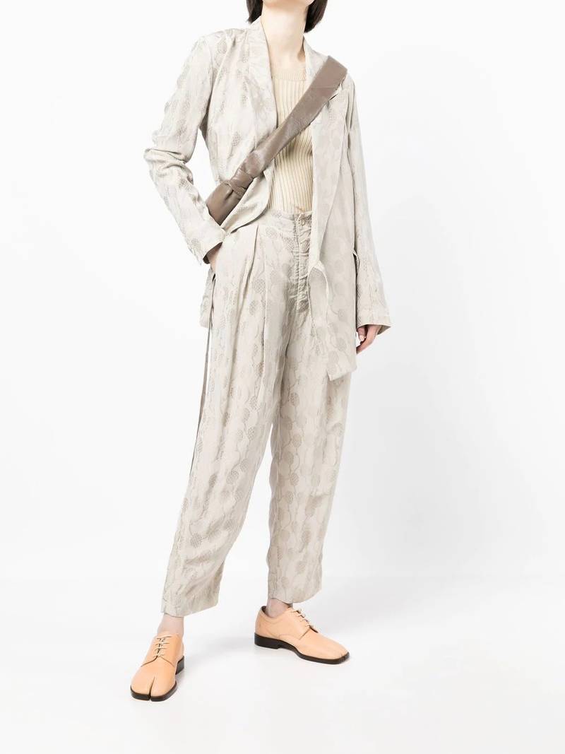 UMA WANG floral-print tapered trousers outlook