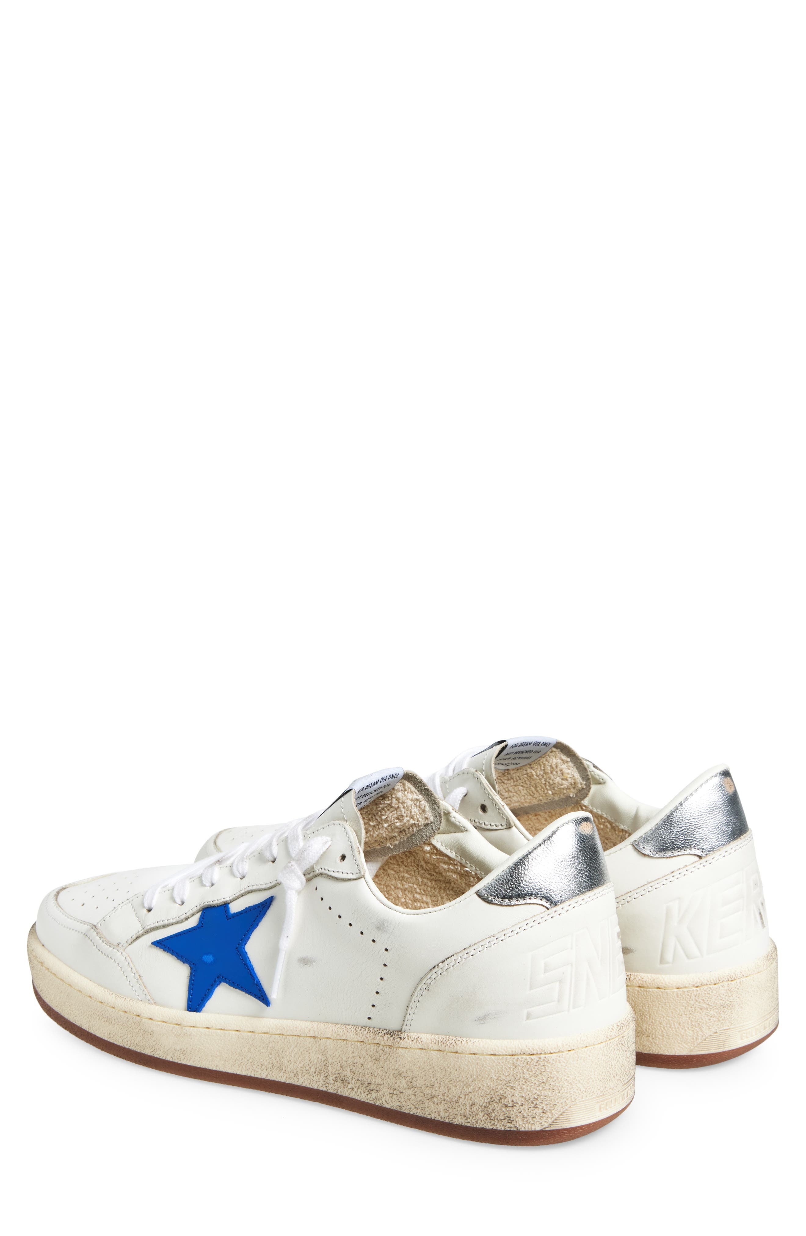 Golden Goose Ball Star Low Top Sneaker in Optic White/Blue/Silver at Nordstrom - 2