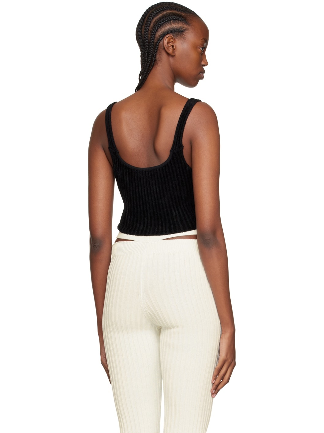 Black Cutout Tank Top - 3