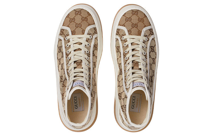 Gucci Tennis 1977 High-Top Sneakers 'Tan White' 745999-20Q20-9745 - 3