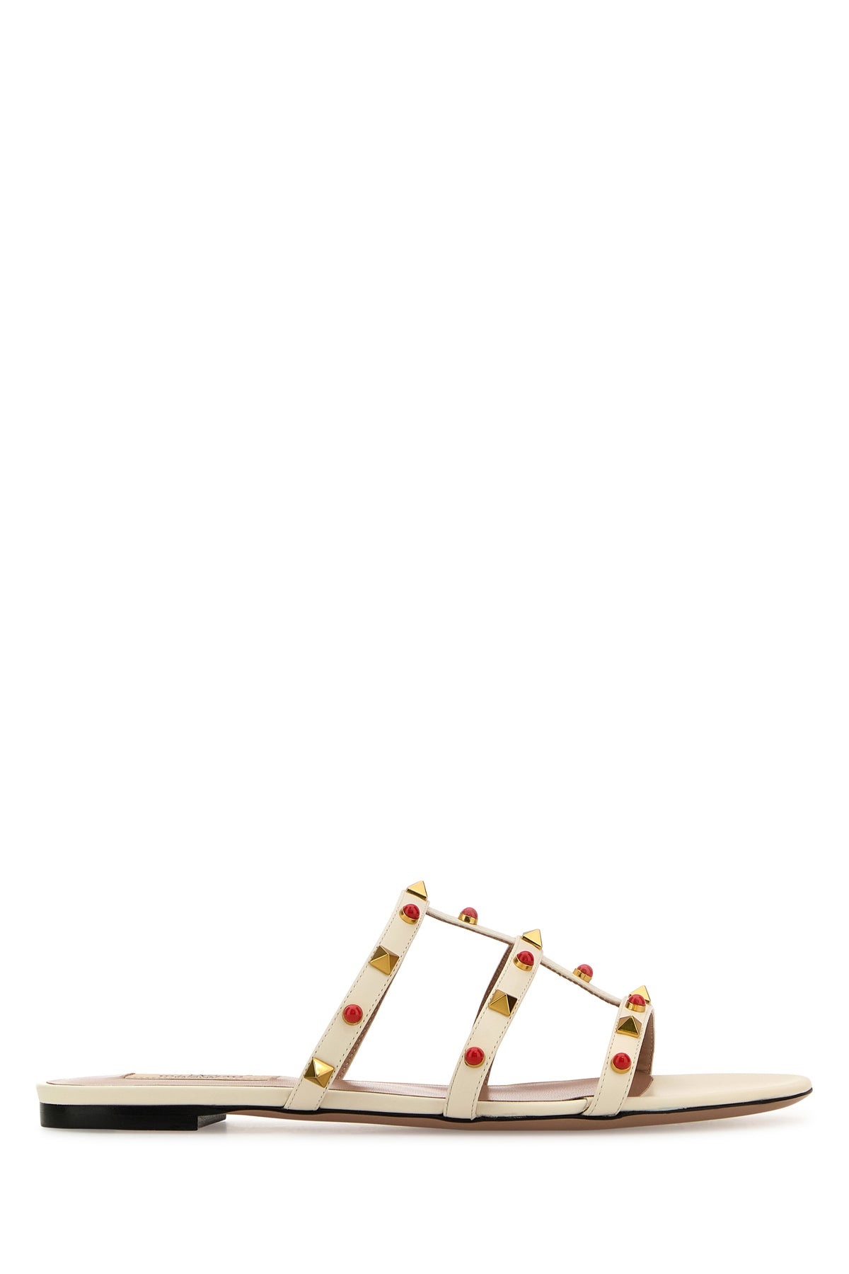White leather Studs slippers - 1