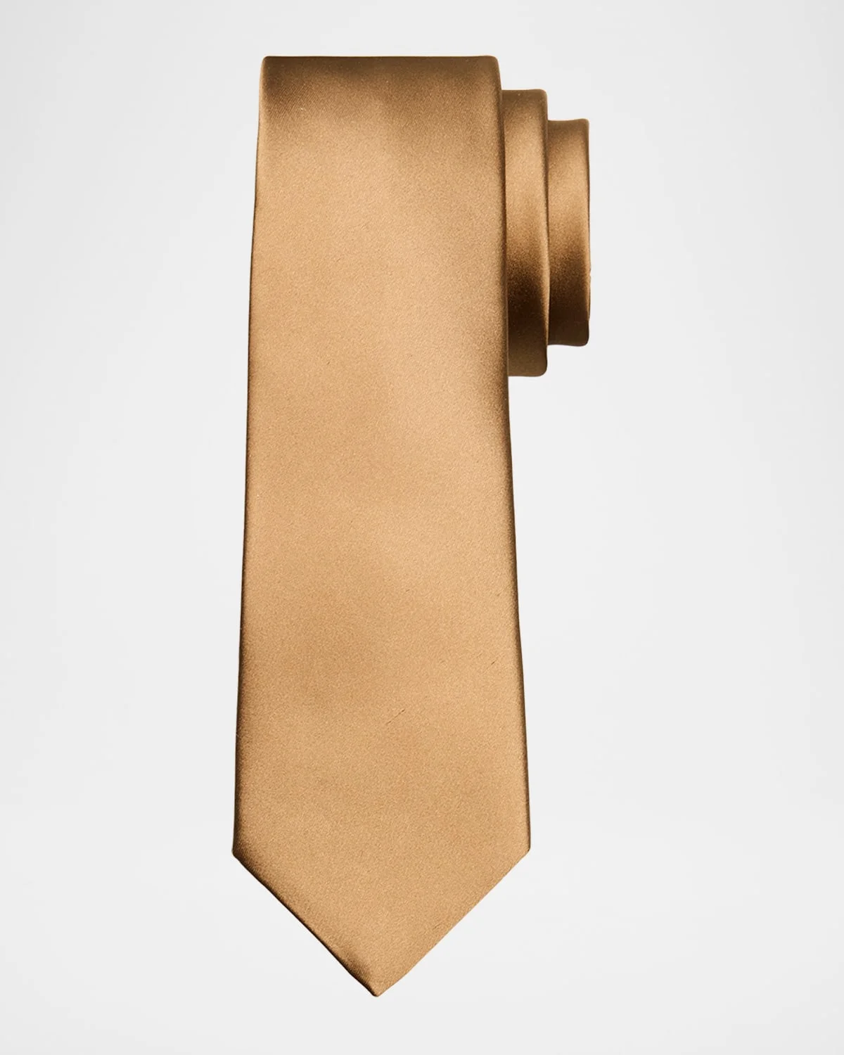 Men's Solid Silk Satin Tie - 1