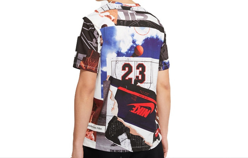 Jordan Air Jordan PHOTO Sports Training Round Neck 'White Black' CJ6299-100 outlook