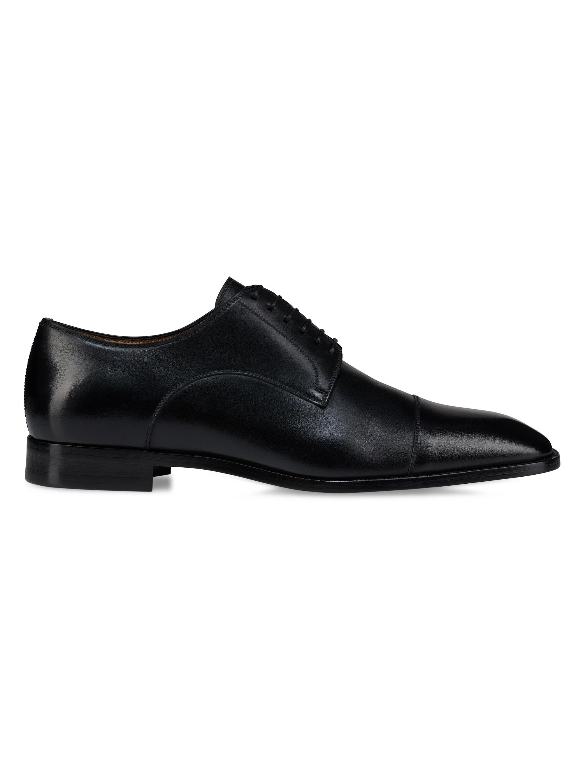 Men's Top 5 Leather Derby Shoes - Black - 1