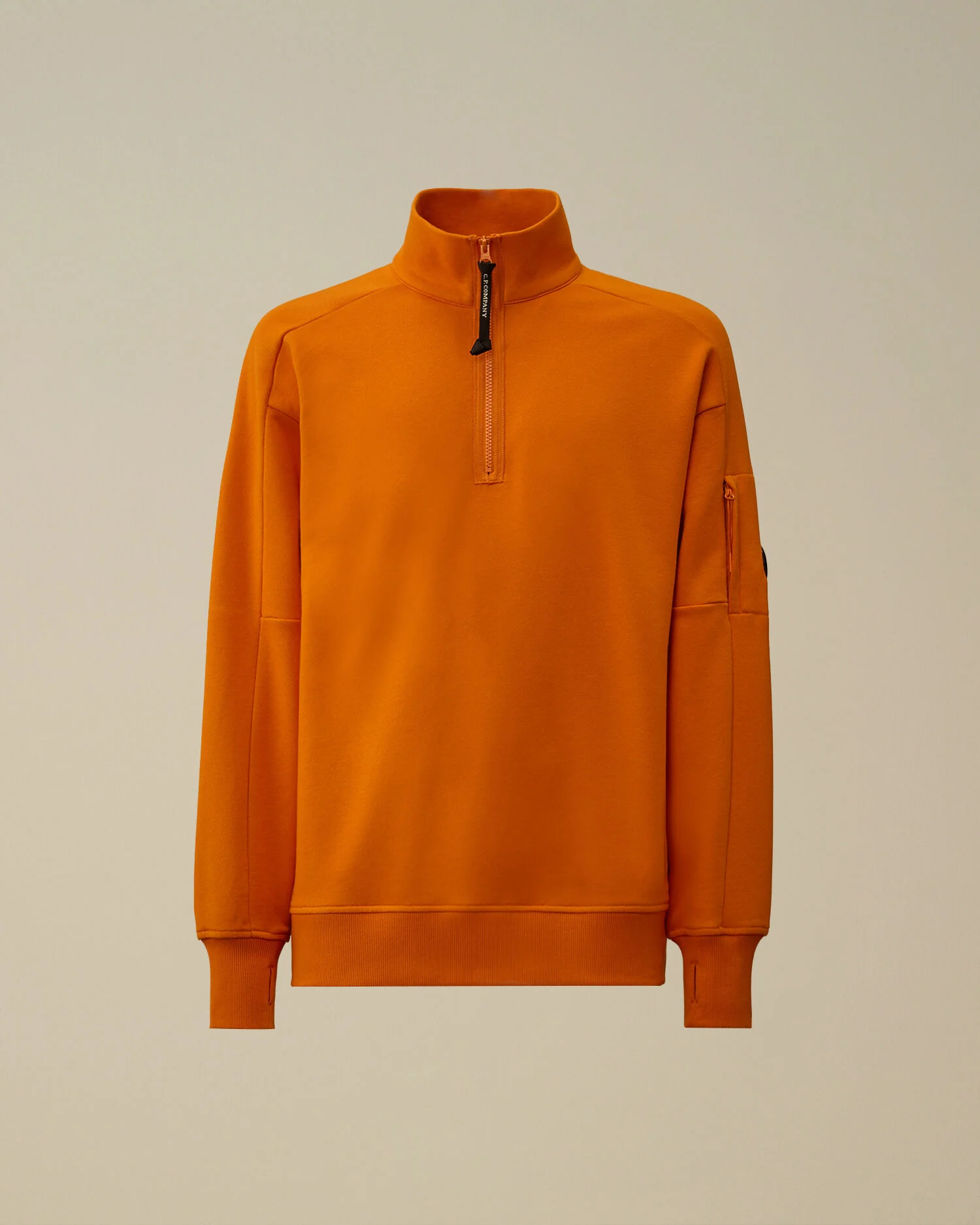 Diagonal Raised Fleece Half Zip Sweatshirt - 1