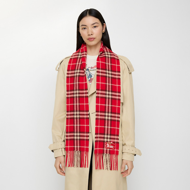 Narrow Check Cashmere Scarf 3